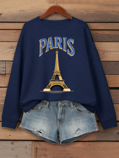 Graphic Paris Printed Women Casual Sweatshirt