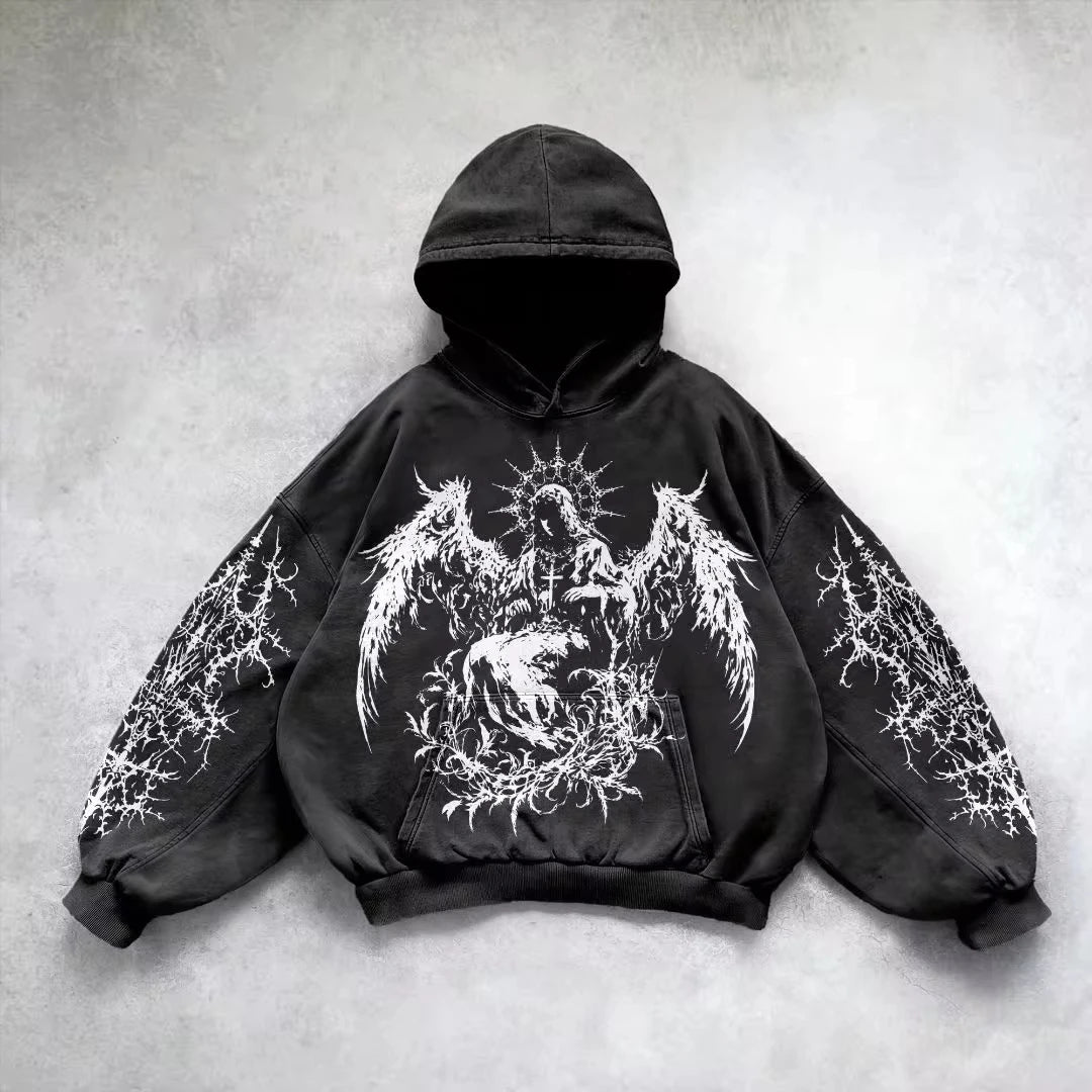 Dont Hurt My Heart Retro Skull Print Casual Hoodies
