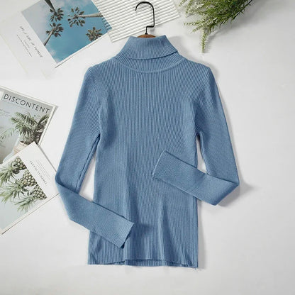 Timeless Basic: Solid Cashmere-Blend Turtleneck Jumper
