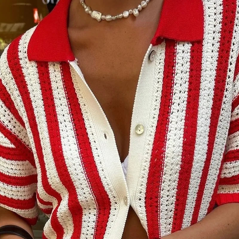 2025 Spring Womens Personalized Graffiti Print Lapel Cardigan Shirt Lantern Sleeve Trendy Top
