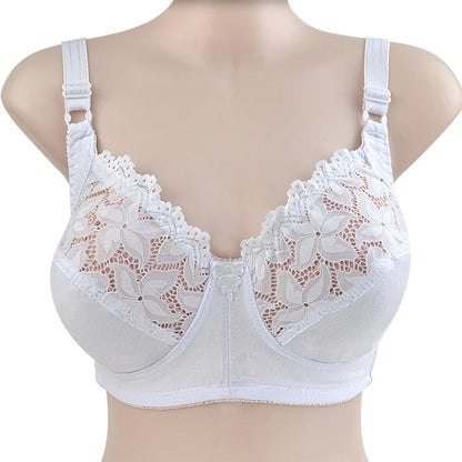 High Comfort Level Floral Design Cotton Lace Bra