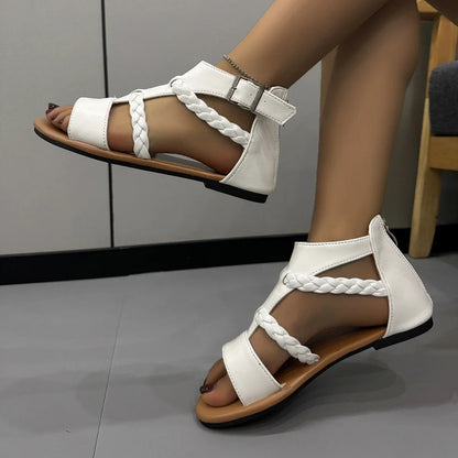 Buckle Closure Casual Rome Style Flat Gladiator Sandals