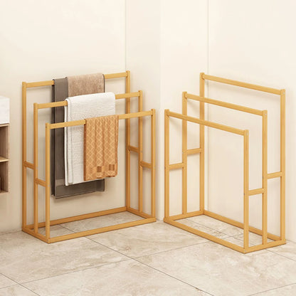 Easy Way At Bathroom 3 Tier Bamboo Freestanding Towel Rack Stand
