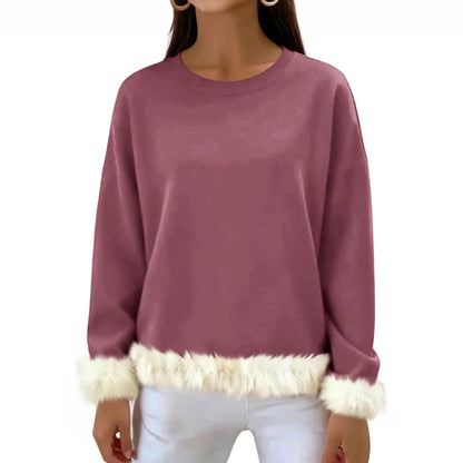 Women O Neck Casual Solid Color Sweaters