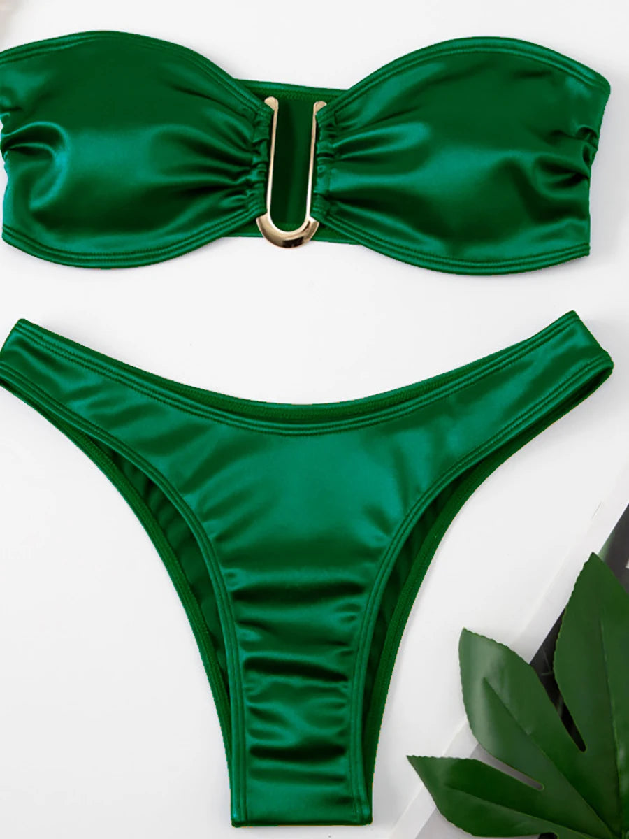 Shimmering Brown V-Bar Bikini Aesthetic