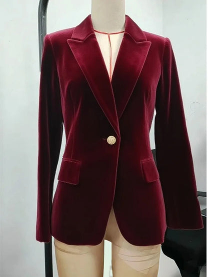 Notched Collar Single Button Blazer for Effortless Chic Asymmetric Street Style
