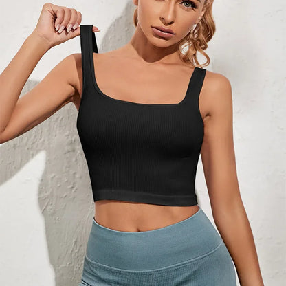 Basic Square Neck Sleeveless Summer Crop Top