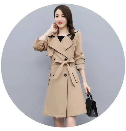 Womens Oversize Long Single Breasted Trench Coat