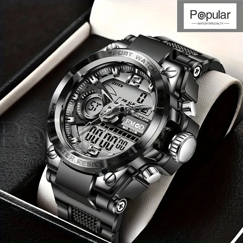 Mens Casual Muscular Sport Digital Analog Watch