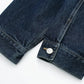 Heart Shape Pocket Retro Style Blue Denim Jacket Pant Set
