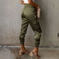 High-Waisted Slim Cargo Office Pants: Stylish and Practical