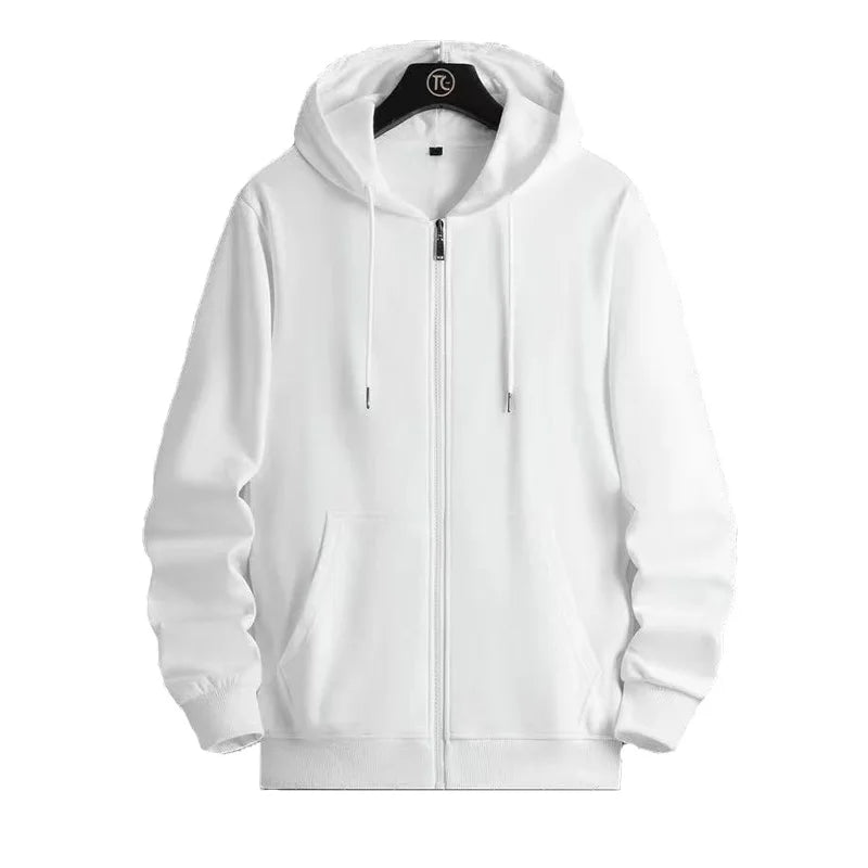 Loose Fit Zipper Closure Comfortable Simple Hoodies