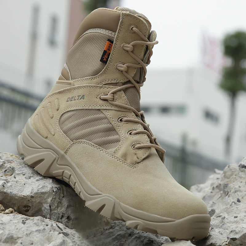 Mens Waterproof Lace Up Tactical Boots
