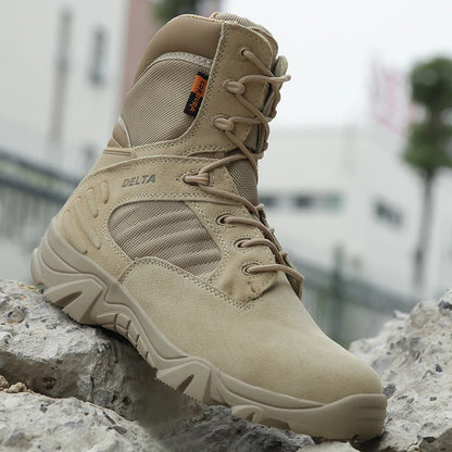 Mens Waterproof Lace Up Tactical Boots
