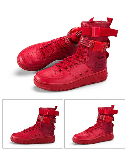 Orange Line Lace Up High Quality Men Leather Boots