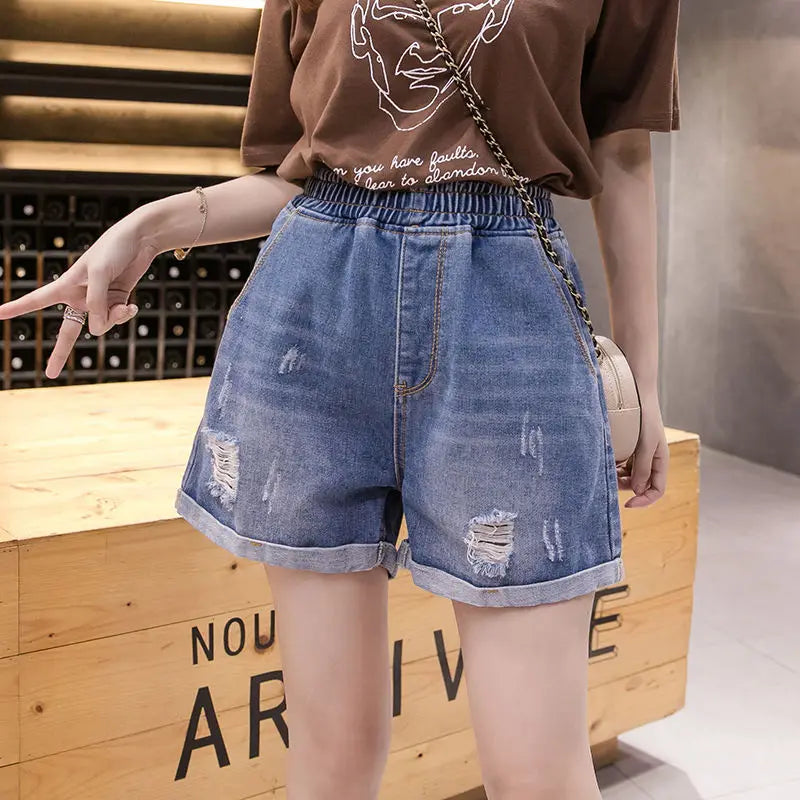 New Low Waisted Ripped Denim Shorts For Women