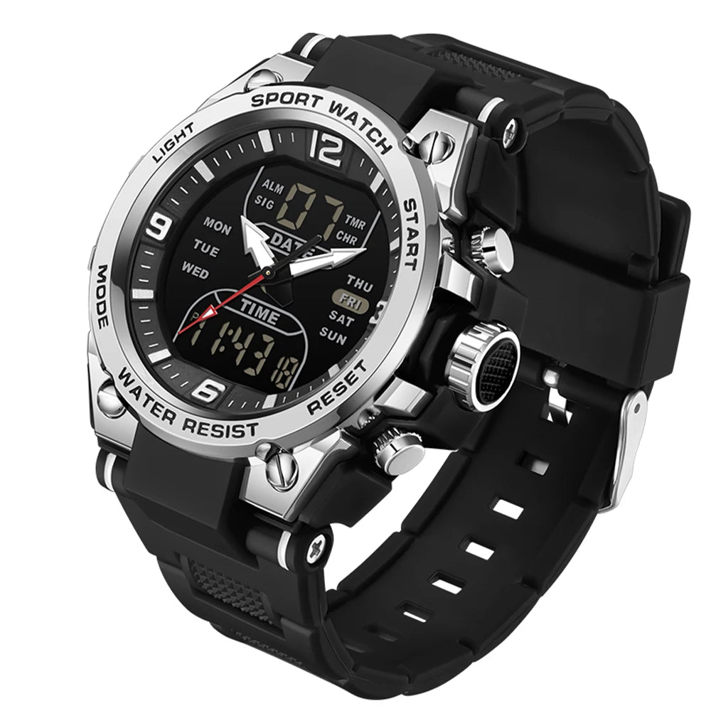Mens 50m Waterproof Mascular Digital Analog Display Watches