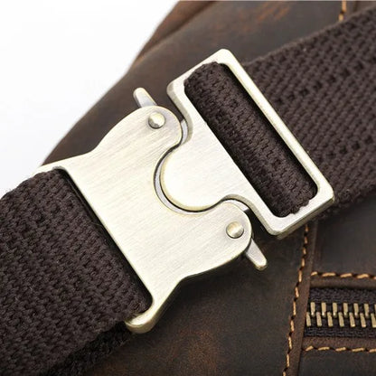 Multi Functional Crazy Horse Leather Phone Waist Bag For Men Cowhide Crossbody Belt Bag