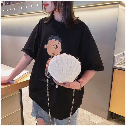 Shell Shape Vintage Small Crossbody Messenger Bag