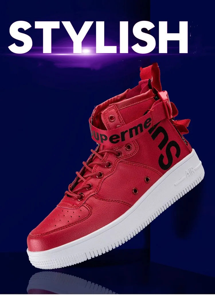 Orange Line Lace Up High Quality Men Leather Boots