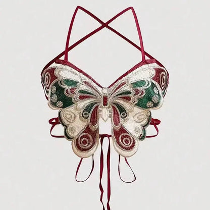 Crochet Butterfly Wings Design Sexy Crop Top