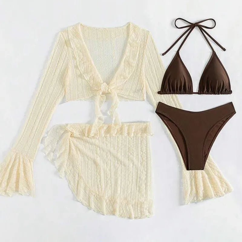 2025 Fashion Strappy Bikini Set Bohemian Sexy Two Piece Swimwear For Women