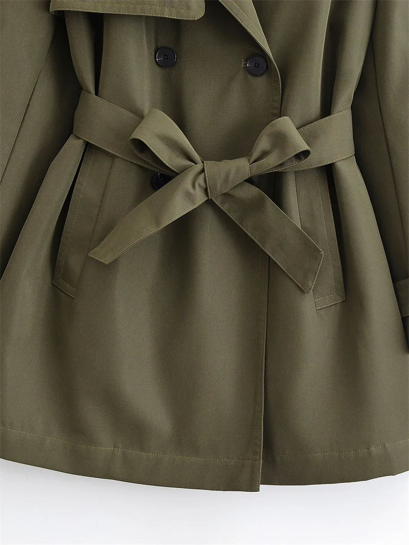 Long Belted Women Trench Coat