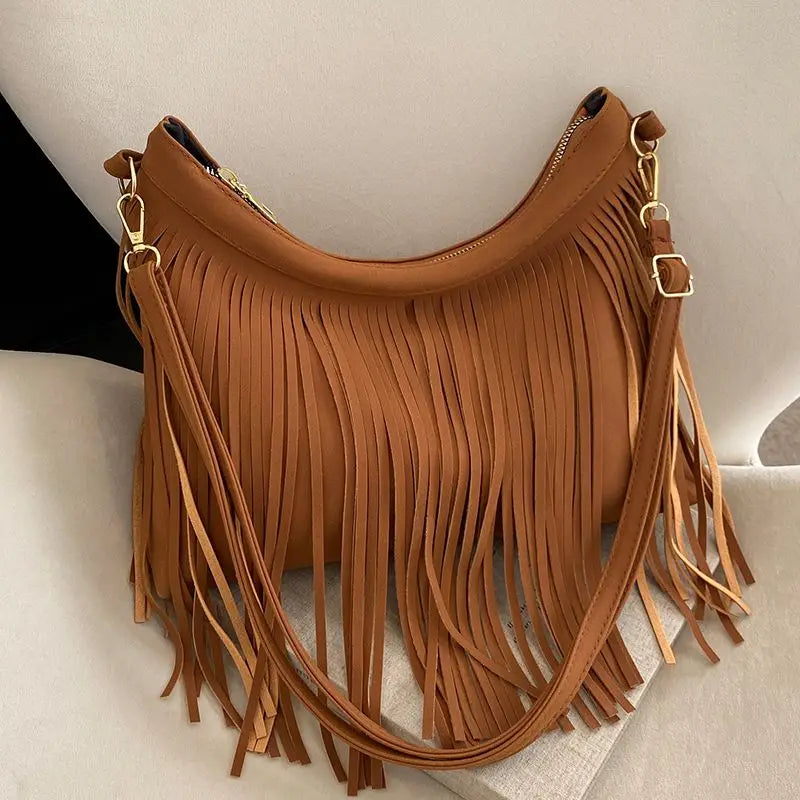 Tassel Ball Leather Mini Crossbody Bags