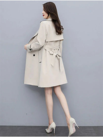 Womens Oversize Long Single Breasted Trench Coat