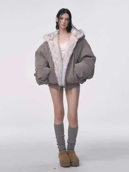 Furry Hooded Winter Coats