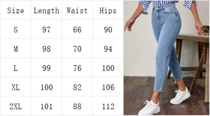 Women’s High Waist Slim Straight Jeans – Cropped High Street Denim