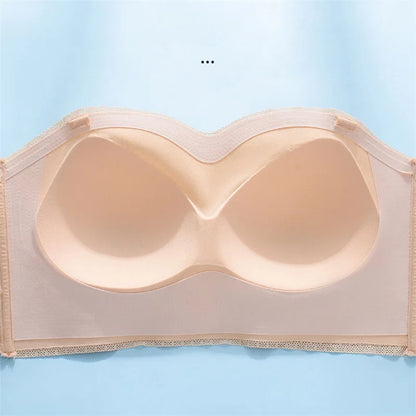 Front Closure Strapless Bra for Women – Plus Size, Wireless, Push-Up, Invisible & Breathable Lingerie