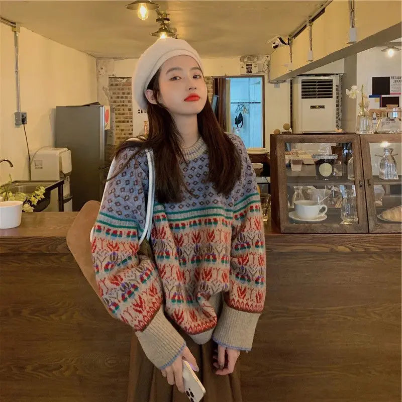 Spring O Neck Long Sleeve Thin Cropped Sweaters