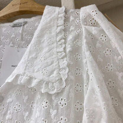 Womens Spring Summer Cotton Blouse Peter Pan Collar Printed Sleeveless Top Loose Fit Korean Style Shirt