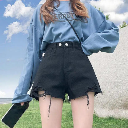 Women S Mid Waist Cargo Denim Shorts Sexy Stretchy Summer Hot Pants