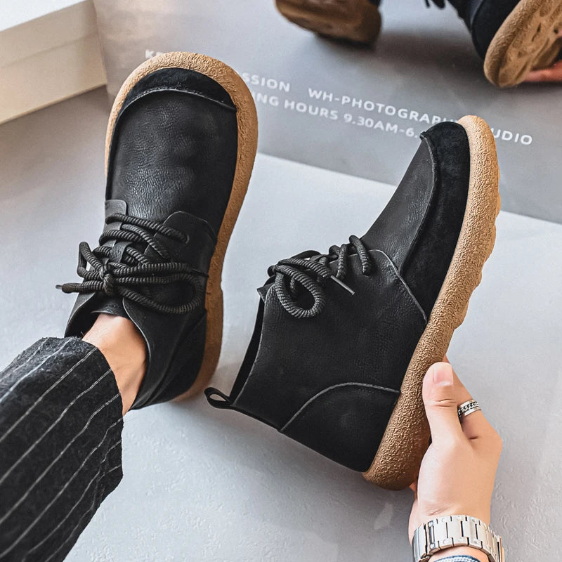 Big Size New Spring British Style Men Casual Leather Boots