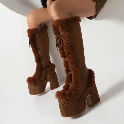 New Winter Style Warm Platform Heel Women Boots
