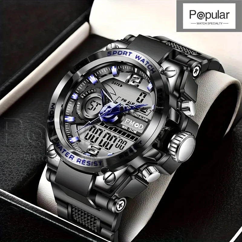 Mens Casual Muscular Sport Digital Analog Watch
