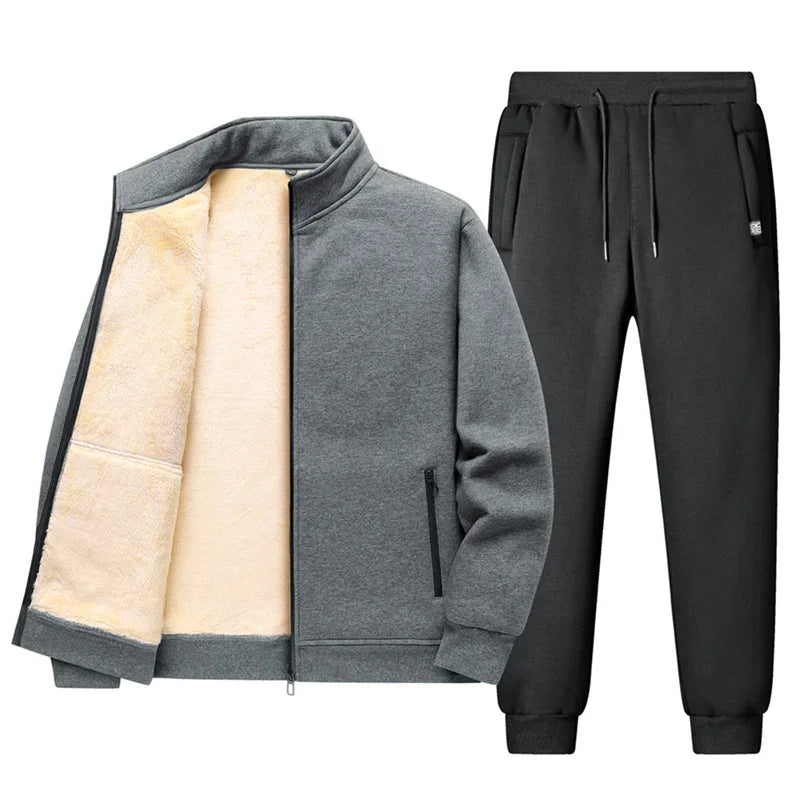 Lamb Cashmere Hoodie Pant Warmy Tracksuit Sets For Men Women