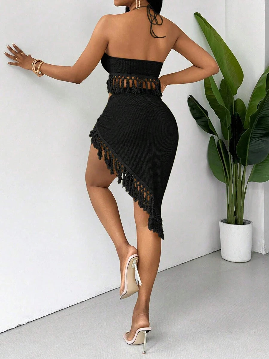 Tassel Skirt Design 3 Pieces Women Bikini Set