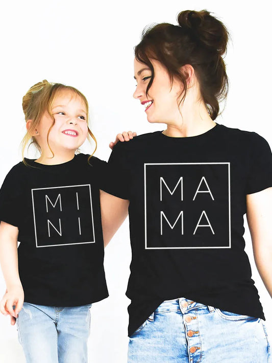 Mama Baby Family Matching Outfits Funny Women S T Shirt Mother And Daughter Tops Mommy Me Clothes