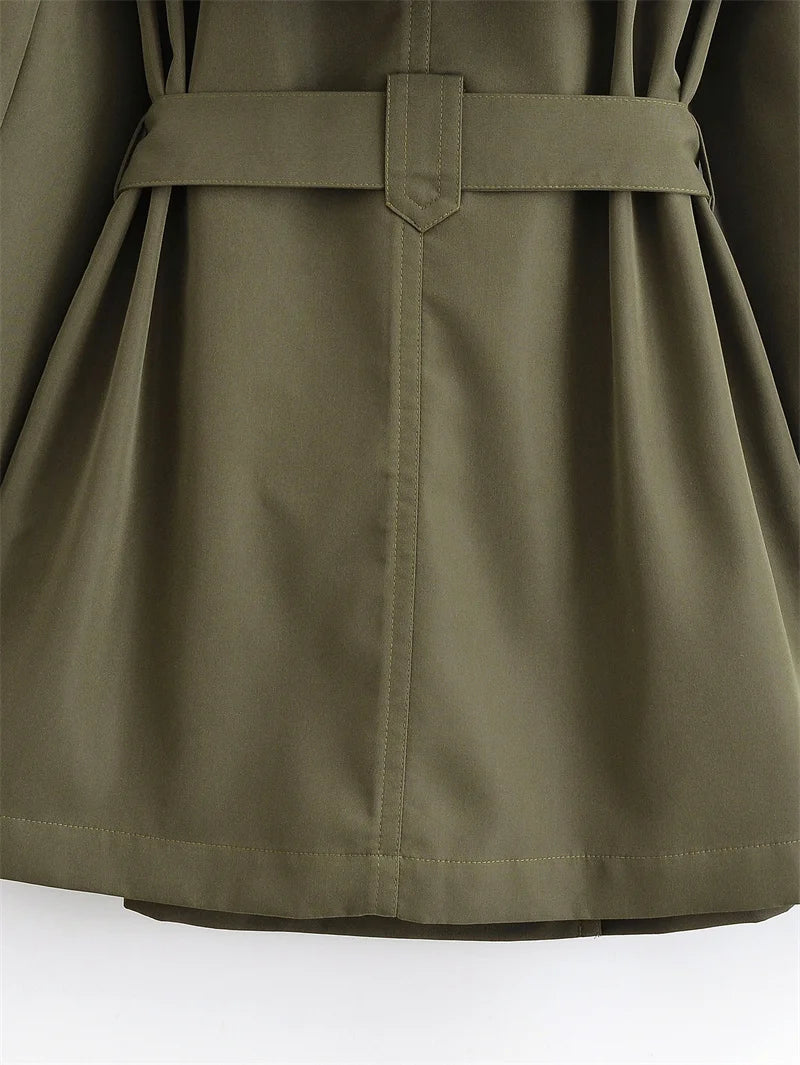 Long Belted Women Trench Coat