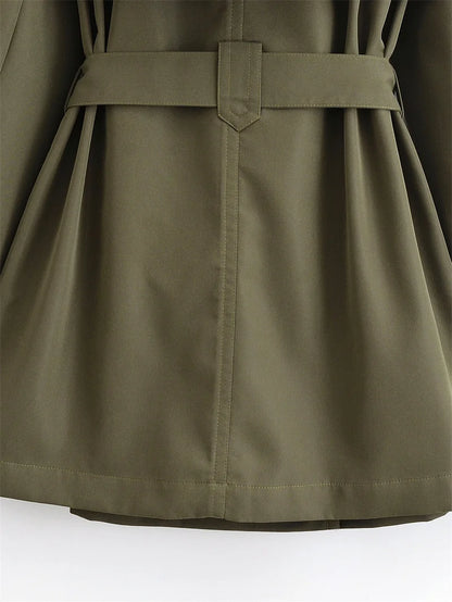 Long Belted Women Trench Coat