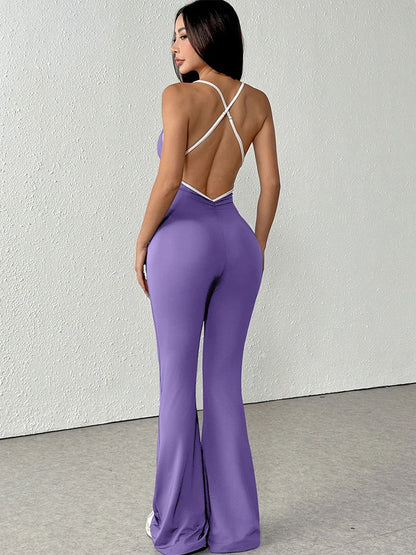 Contemporary Bold: Skew-Collar Lace-Up Slim Jumpsuit
