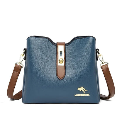 2025 New Pu Large Capacity Womens Tote Bag Fashion Contrast Color Single Shoulder Crossbody Handbag Stylish Lady Bag