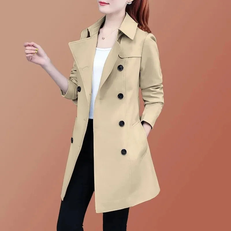 New Solid Khaki Trench Coats