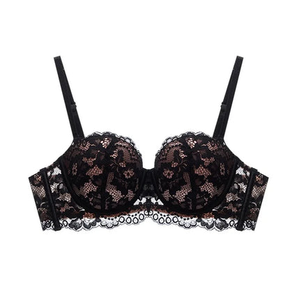 Sexy Lace Floral Bra For Women No Steel Support Comfortable Plus Size Lingerie C D E Cups