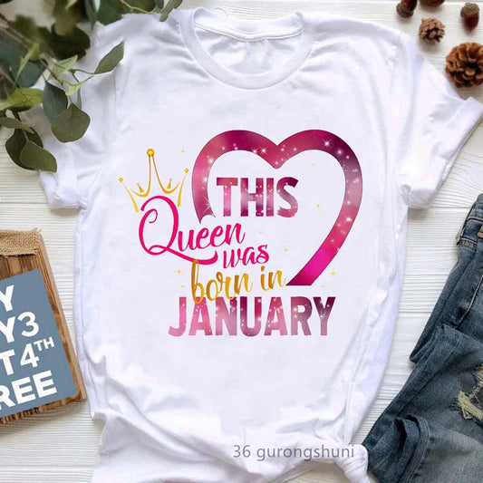 Queens Birthday Graphic Tee Womens Casual Fashion Round Neck T Shirt Short Sleeve Printed Top Harajuku Style
