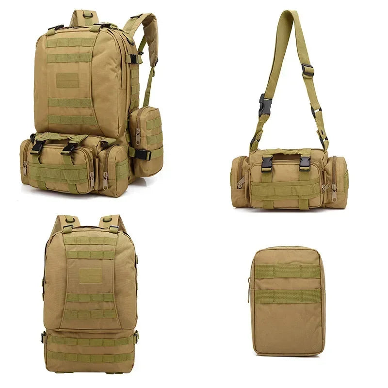 Tactical Khaki Multi-Functional Backpack Set