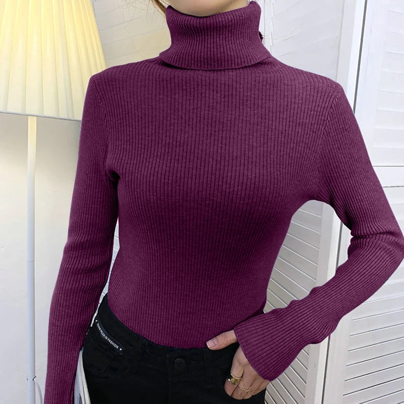 2025 Women S Fall Turtleneck Sweater Soft Knitted Cashmere Pullover Jumper Basic Autumn Winter Sweater For Women